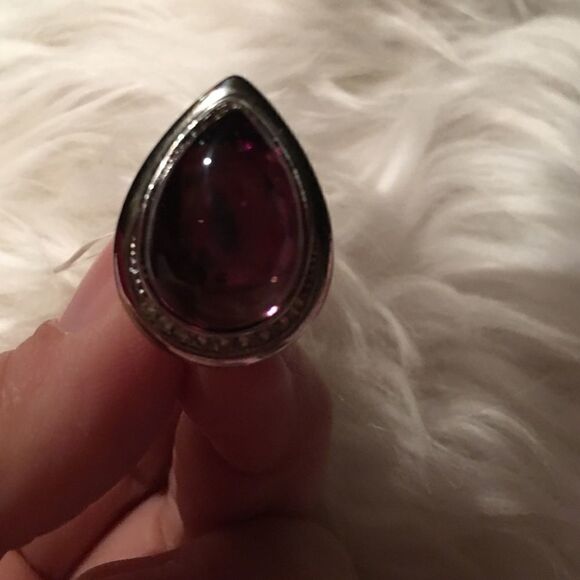 Vintage 50’s Teardrop Purple Clip On Earrings - Picture 3 of 3